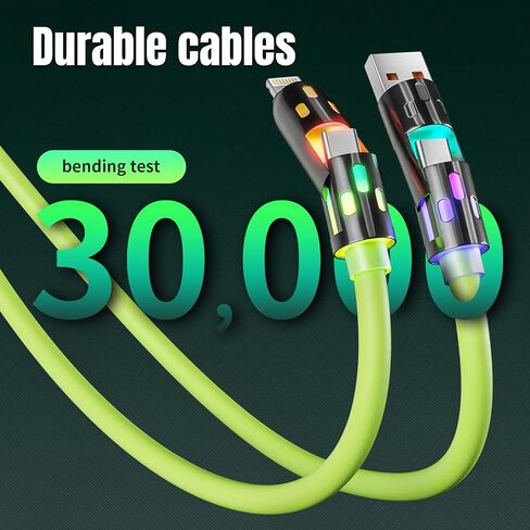 كابل لايتنينج، كابل شحن متعدد من النايلون المضفر 3 في 1 كابل USB متعدد عالمي سلك شحن سريع مع نوع C، ومنفذ USB صغير ومنفذ IP، متوافق مع معظم أجهزة iPhone وiPad (عبوتان) in Saudi Arabia