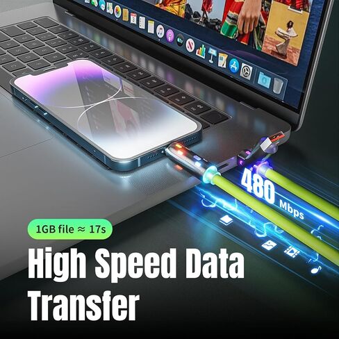 كابل لايتنينج، كابل شحن متعدد من النايلون المضفر 3 في 1 كابل USB متعدد عالمي سلك شحن سريع مع نوع C، ومنفذ USB صغير ومنفذ IP، متوافق مع معظم أجهزة iPhone وiPad (عبوتان) in Saudi Arabia