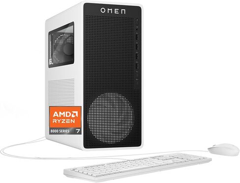 HP OMEN 16L Gaming Desktop PC, AMD Ryzen 7 8700G, 32 GB RAM, 1 TB SSD, NVIDIA GeForce RTX 5060 Ti, Windows 11 Home, Microsoft Copilot, Panda Metal, TG03-0030 (2025) in Kuwait