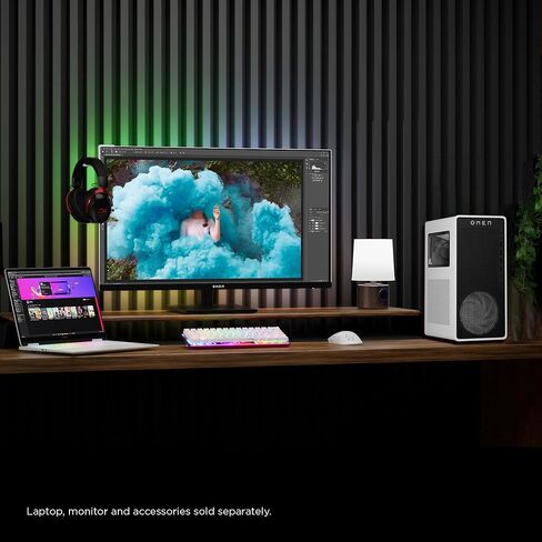 HP OMEN 16L Gaming Desktop PC, AMD Ryzen 7 8700G, 32 GB RAM, 1 TB SSD, NVIDIA GeForce RTX 5060 Ti, Windows 11 Home, Microsoft Copilot, Panda Metal, TG03-0030 (2025) in Kuwait