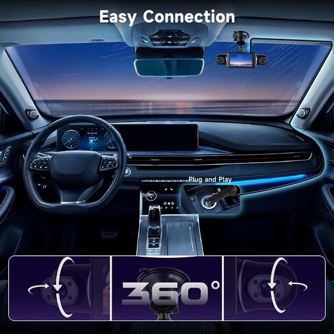 4 قناة DASH CAM الأمامية والخلفية داخل كاميرا اندفاعة 360 درجة للسيارات 4 قناة DASH CAM الأمامية والخلفية من الداخل ، 【2560*1440P】 IPS 4K/2K MINI DASHCAM ، WIFI GPS LIGHT VISION in Kuwait