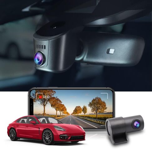 FITCAMX 4K DASH DASH CAM تكييف لـ Porsche 911 992 Cayenne 9ya 9y0 9y3 Panamera 971 Taycan (Model A) ، OEM Look ، Front 2160p+Bear 1080 HD Video ، WiFi & App ، Loop Record ، STANSOR ، 128GB Card in Saudi Arabia