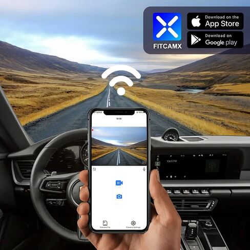 FITCAMX 4K DASH DASH CAM تكييف لـ Porsche 911 992 Cayenne 9ya 9y0 9y3 Panamera 971 Taycan (Model A) ، OEM Look ، Front 2160p+Bear 1080 HD Video ، WiFi & App ، Loop Record ، STANSOR ، 128GB Card in Saudi Arabia