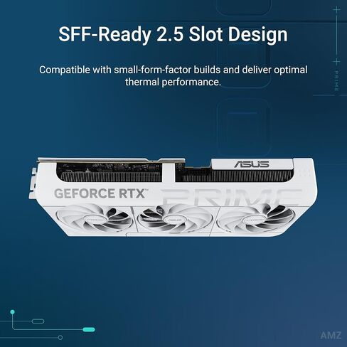 ASUS PRIME NVIDIA GeForce RTX 5070 OC Edition, 12GB GDDR7, 192 Bit, PCIe 5.0, 2.5 Slot Design, 3 Axial-Tech Fans, 1 HDMI 2.1, 3 DisplayPort 2.1, White, PRIME-RTX5070-O12G-WHITE in Saudi Arabia