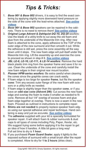 مجموعة إصلاح مكبر الصوت 3-1/2 بوصة تناسب Bang & Olufsen FSK-3 (زوج) in Kuwait