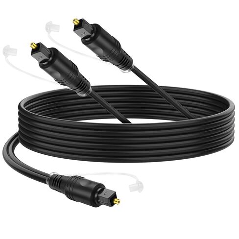 XMSJSIY 1 إلى 2 TOSLINK DIGITAL OPTICAL SPLITTER 1 MALE في 2 من الذكور كابل الصوت البصري الألياف مع أغطية الغبار للمسرح المنزلي ، Xbox ، PS5/PS4 ، TV ， المتلقي -1.5m/4.9ft in Saudi Arabia