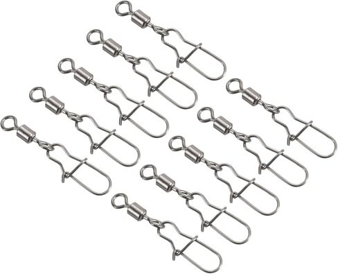 Fishing Rolling Swivel with Coastlock Snap, Stainless Steel Black Nickel Line Connector for Fishing in Saudi Arabia