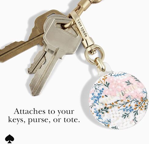 Kate Spade New York AirTag Holder with Gold Ring Clip - Protective Case for Apple AirTag - Multi Floral Rose/Pacific Green in Saudi Arabia