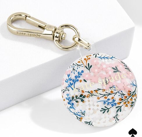 Kate Spade New York AirTag Holder with Gold Ring Clip - Protective Case for Apple AirTag - Multi Floral Rose/Pacific Green in Saudi Arabia