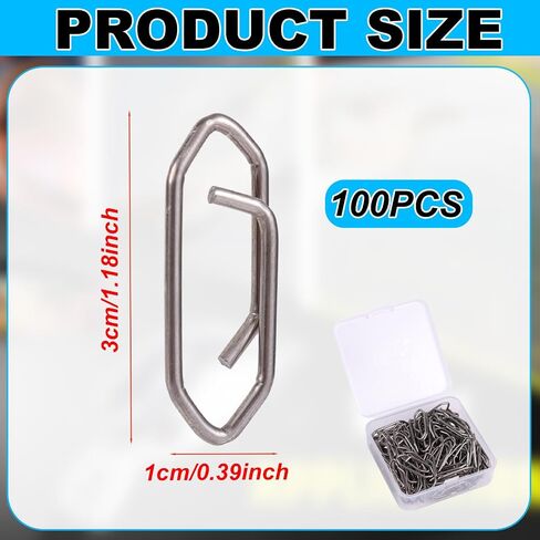 Boxob 100pcs مقاطع سرعة الصيد ، موصل الصيد من الفولاذ المقاوم للصدأ يدور اللعنة على اللقاح مقاطع طاقة معالجة دبوس للمياه العذبة بالمياه المالحة in Kuwait