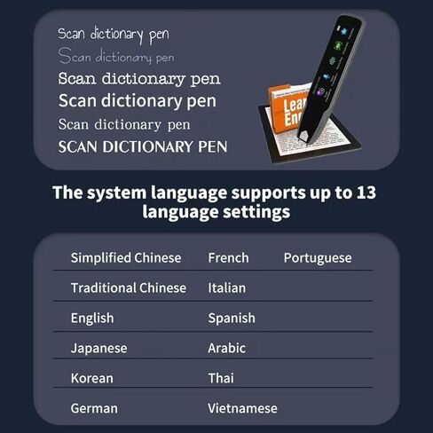 قلم ترجمة Wi-Fi المسح ، قلم القراءة SN 3.69 بوصة SN مع القاموس المدمج ووظيفة التسجيل ، وإدخال مسح المقتطفات ، وترجمة الصوت ثنائية الاتجاه القلم الذكي in Kuwait