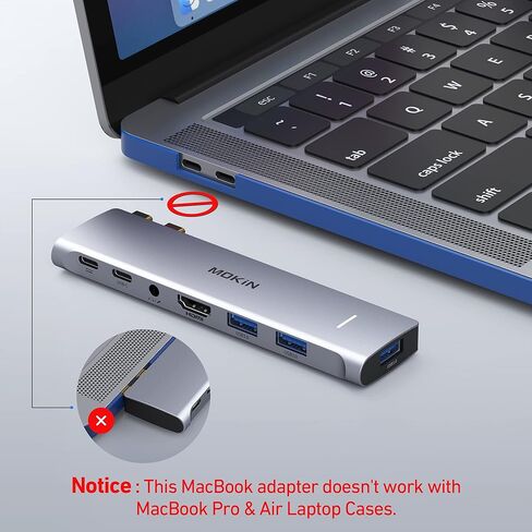 محول MacBook Pro ، محول USB C لـ MacBook Pro/Air M1M2M3 2022 2021 2020 13 "15" 16 "، Mac Dongle مع 4K HDMI ، 3 USB 3.0 ، USB C 3.0 و 100W Thunderbolt 3 ، Audio ، Support Magsafe 3 Charging in Saudi Arabia