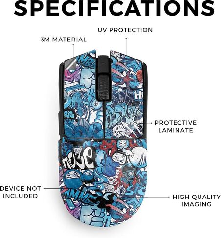 Carbon Fiber Mouse Skin Compatible with Razer Viper V3 Pro - Blue Meanies - Premium 3M Vinyl Protective Wrap Decal Cover - Easy to Apply | Crafted in The USA by MightySkins in Saudi Arabia