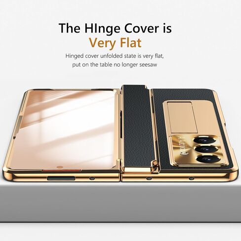 for Samsung Galaxy Z Fold 7 Case with S Pen Holder & Stylus, One-Piece Z Fold7 Phone Case with Kickstand Hinge Cover HD Screen Protector Shockproof Plating PC Bumper Cover for Z Fold 7 Black in Saudi Arabia