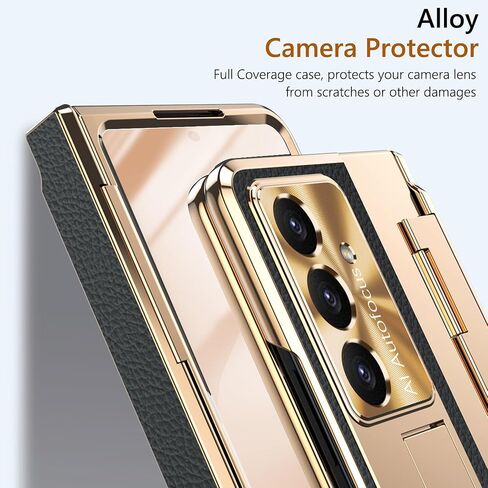 for Samsung Galaxy Z Fold 7 Case with S Pen Holder & Stylus, One-Piece Z Fold7 Phone Case with Kickstand Hinge Cover HD Screen Protector Shockproof Plating PC Bumper Cover for Z Fold 7 Black in Saudi Arabia