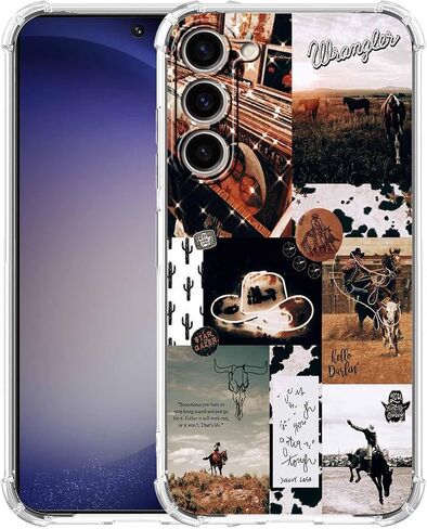عتيقة رعاة البقر الجمالية وايلد ويست لايف كولاج ، عصرية بارد ناعم ناعم الوفير لصالح Galaxy S23+ in Kuwait