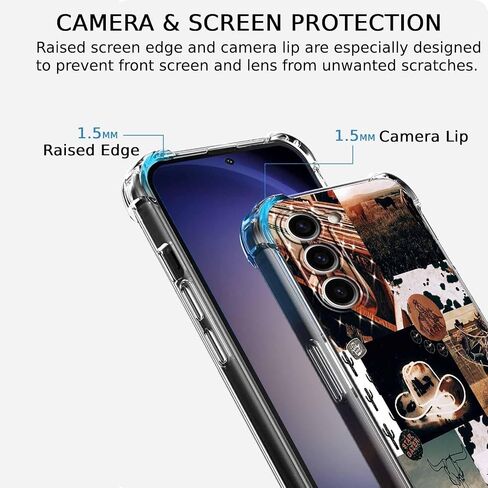 عتيقة رعاة البقر الجمالية وايلد ويست لايف كولاج ، عصرية بارد ناعم ناعم الوفير لصالح Galaxy S23+ in Kuwait