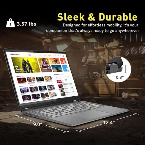 Lenovo IdeaPad Flex 5i Plus Chromebook, 14" WUXGA 2-in-1 Touchscreen Laptop, Intel i3-1315U, 8GB RAM, 128GB SSD, Intel UHD Graphics, Backlit Keyboard, Chrome OS, Gray (Renewed) in Saudi Arabia