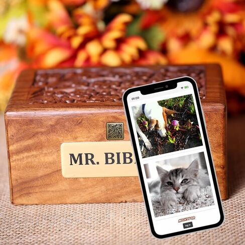 headstone QR Code ملحق مع صفحة للصور والمعلومات والمزيد. البلاط المحفور بالليزر 2 × 2 بوصة للمققب أو النصب التذكاري أو الجر أو البلاك. (1 ، متوسطة) in Saudi Arabia