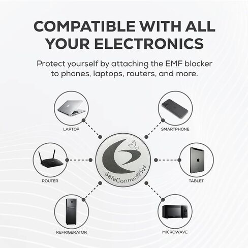 حزمة من 6 ملصقات EMF للهاتف الخلوي- 5G ملصقات تنسيق جاهزة مصنوعة بفخر في الولايات المتحدة للهواتف المحمولة أو أجهزة الكمبيوتر المحمولة أو الأجهزة اللوحية- EMF Mega Shield لجميع الأجهزة الإلكترونية (الفضة البيضاء) in Kuwait