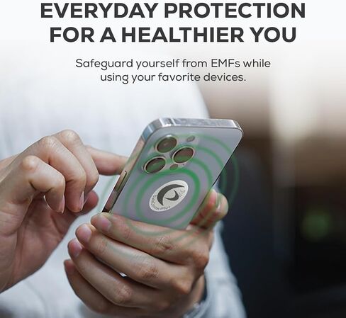 حزمة من 6 ملصقات EMF للهاتف الخلوي- 5G ملصقات تنسيق جاهزة مصنوعة بفخر في الولايات المتحدة للهواتف المحمولة أو أجهزة الكمبيوتر المحمولة أو الأجهزة اللوحية- EMF Mega Shield لجميع الأجهزة الإلكترونية (الفضة البيضاء) in Kuwait