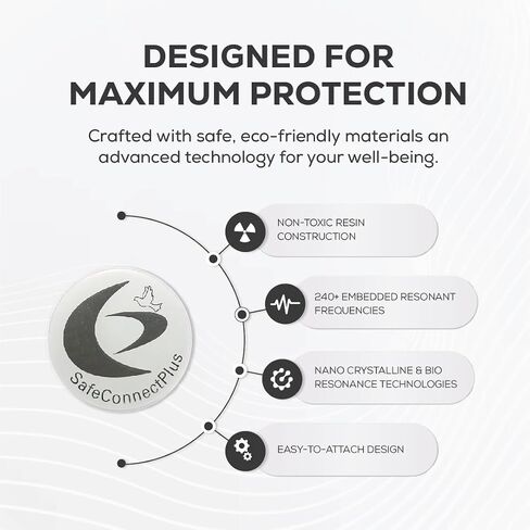 حزمة من 6 ملصقات EMF للهاتف الخلوي- 5G ملصقات تنسيق جاهزة مصنوعة بفخر في الولايات المتحدة للهواتف المحمولة أو أجهزة الكمبيوتر المحمولة أو الأجهزة اللوحية- EMF Mega Shield لجميع الأجهزة الإلكترونية (الفضة البيضاء) in Kuwait