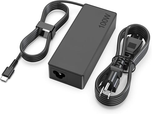 100W USB C Charger Fast Universal Captop Charger ، متوافق مع Lenovo ، MAC Book Pro/Air 16 ، 15 ، 14 ، 13 Inch ، Lenovo ThinkPad ، HP ، Dell ، Asus ، Acer ، Google Series Type C Cord Cord in Kuwait
