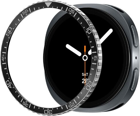 Spigen Bezel Tune (Diver) Designed for Samsung Galaxy Watch 8 44mm Bezel Ring Protector Adhesive Cover (2025) - Black in Saudi Arabia