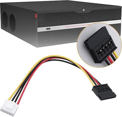 2pcs 4 دبوس إلى كابل محول طاقة محرك الأقراص الصلبة Sata متوافق مع Hikvision Video Recorder 20cm in Kuwait