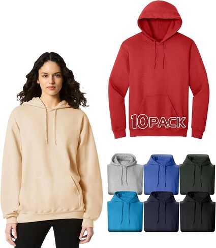 Multipack 18500 Unisex Bundle Bulk Hoodie 3, 6, 10 Pack - Plain Hooded Sweatshirt for Men and Women in Kuwait