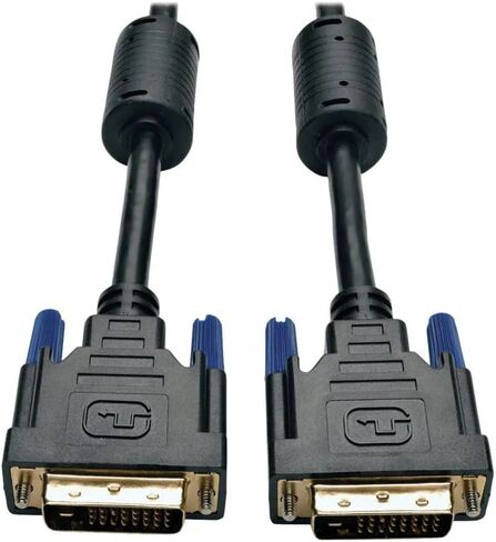 Tripp Lite P560-015 DVI-D Dual Link Cable 24+1 Pin Gold-Plated Double Shielded 15 ft (4.57 m) 2560x1600 1080p Monitor Video Cord Black Cloud Care Pre-Configured Bundle Eligible (50 Pack) in Saudi Arabia