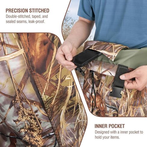 Fishing Waders for Men with Boots, Nylon/PVC Waterproof Chest Waders with Boot Hanger, Bootfoot Chest Wader for Fishing Hunting in Kuwait