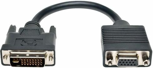 Tripp Lite by Eaton P120-08N 8in DVI-I Dual Link Male to VGA Female Adapter Cable 1920x1200/1080p Converter for Monitor Projector Shielded Cloud Care Pre-Configured Bundle Eligible (50 Pack) in Saudi Arabia