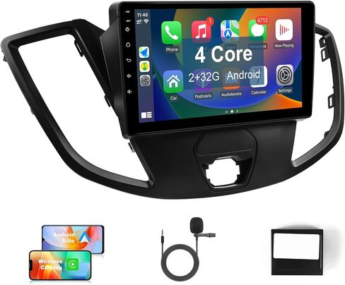 Leadfan Car Radio Stereo for Ford Transit 2013 2014 2015 2016 2017 2018 2019 with Wireless Carplay Android Auto, 9'' Touchscreen in-Dash Bluetooth WiFi GPS Navigation SWC MIC Backup Camera Pantalla in Saudi Arabia