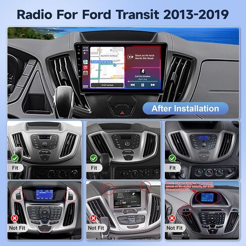 Leadfan Car Radio Stereo for Ford Transit 2013 2014 2015 2016 2017 2018 2019 with Wireless Carplay Android Auto, 9'' Touchscreen in-Dash Bluetooth WiFi GPS Navigation SWC MIC Backup Camera Pantalla in Saudi Arabia