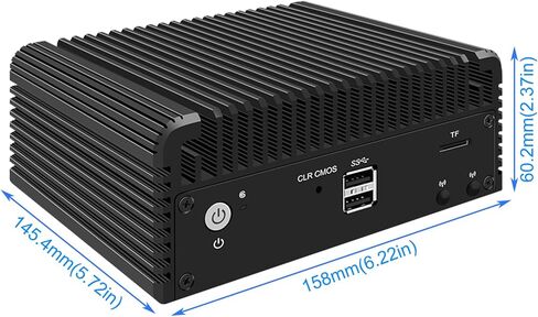 Kikusenko 4 Ports Micro Firewall Appliance Inter N200 Quad Core, Inter I226-V 2.5Gbe NIC Mini PC, Network Gateway Soft Router Mini Computer, Support AES-NI, DDR5 RAM, Barebone NO RAM NO SSD in Kuwait