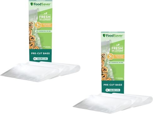 FoodSaver Gallon Pre-Cut Vacuum Seal Bags, Easy Use Vacuum Storage Bag (1 Gallon (24 CT)) in Kuwait