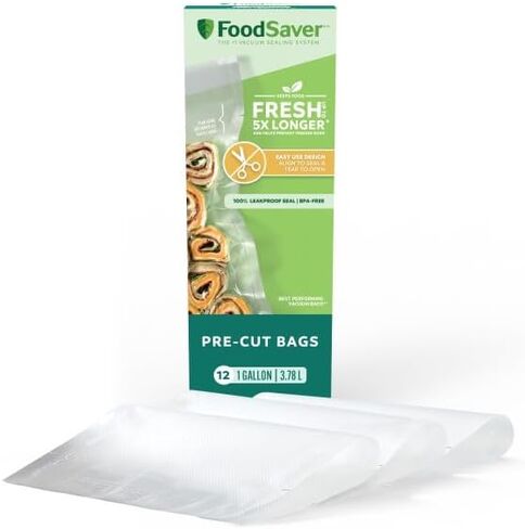 FoodSaver Gallon Pre-Cut Vacuum Seal Bags, Easy Use Vacuum Storage Bag (1 Gallon (24 CT)) in Kuwait