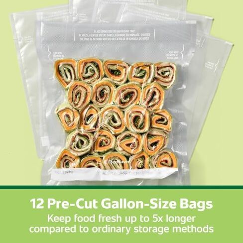 FoodSaver Gallon Pre-Cut Vacuum Seal Bags, Easy Use Vacuum Storage Bag (1 Gallon (24 CT)) in Kuwait