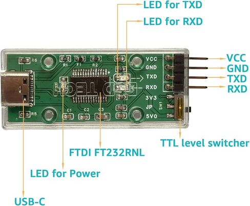DSD TECH SH-U09F USB to TTL Adapter Support 3V3 and 5V0 TTL Featuring Genuine FTDI FT232RL IC in Kuwait