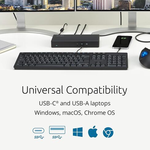 Kensington SD4781P USB-C & USB-A Displaylink Station ، عرض مزدوج 4K ، 2XHDMI ، 2xdisplayport ، مع تسليم الطاقة 100W ، لـ Mac M1/M2/M3/M4 ، Windows و Chrome (K33603NA) in Saudi Arabia