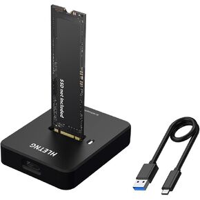 M.2 to USB-C NVMe Docking Station, HLETNG NVMe SSD to USB Adapter External M2 SSD Enclosure Adapter for PCIe NVMe & M.2 SATA SSD Reader in Kuwait