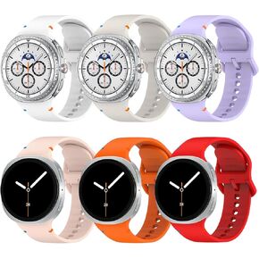 6 حزم نطاقات متوافقة مع Samsung Galaxy Watch 8 40mm 44mm 8 كلاسيكي 46 مم ساعات مشاهدة ، ناعمة سيليكون رياضي واستبدال العصابات لسامسونج جالاكسي ووتش 8/8 الكلاسيكية للنساء الرجال in Kuwait