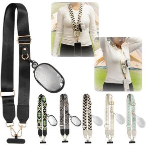Phone Strap with Zippered Pouch, Waterproof Nylon CutePhone Lanyard Crossbody Wrist Strap, Suitable for Mobile Phone Wallet in Saudi Arabia