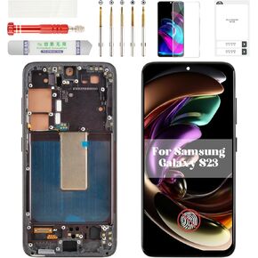 TFT لـ Samsung S23 Digitizer لـ Samsung S23 LCD شاشة استبدال Galaxy SM-S911U شاشة اللمس مع إطار أسود (بدون وظيفة بصمة) in Saudi Arabia