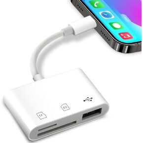 SD Card Reader for iPhone iPad, ADRUDY Memory Card Reader with SD MicroSD USB-A 3 Slots No App Required in Saudi Arabia