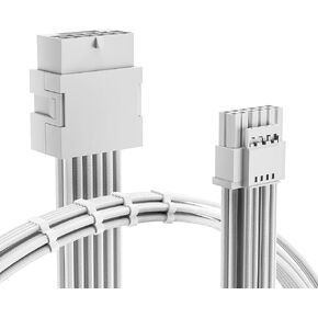 AsiaHorse PCI-e 5.0 12VHPWR GPU Power Sleeved Cable Extension, 16pin(12+4) Female to Male Extension Cable for RTX 3090Ti 4070ti 4080 4090, 4 Combs, 30CM (Black) in Kuwait
