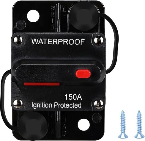 60 Amp 12V-48V DC Fuse Holder,NOWEIERTON,Audio Circuit Breaker,Auto Car Stereo Inline Fuse Holders, Manual Reset,for Car Audio Marine Boat Stereo with Wire Lugs and Heat Shrink Tube in Kuwait