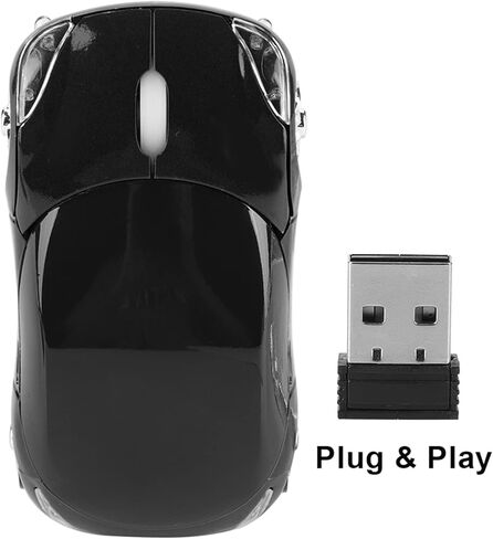 Sorandy 2.4GHz Wireless Mouse, Classic Car Shaped Mouse with USB Reciver, 1600 DPI Optical Computer Mouse Compatibile with Windows XP, Vista, Windows 7, ME, 2000, OS (Black) in Saudi Arabia