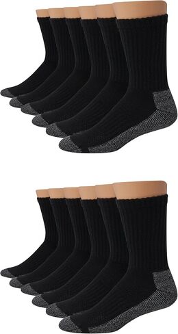 Hanes mens X-temp Lightweight Liner Socks, 6-pair Pack Work Sock, White, 12-14 Big Tall US in Saudi Arabia